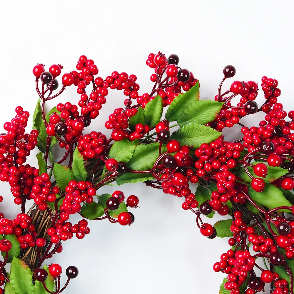 Christmas Red Berry Wreath for Front Door Outside Handmade.