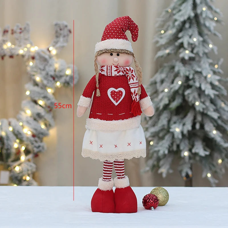 Grandi bambole di Babbo Natale decorative da 60 cm, Babbo Natale in piedi.