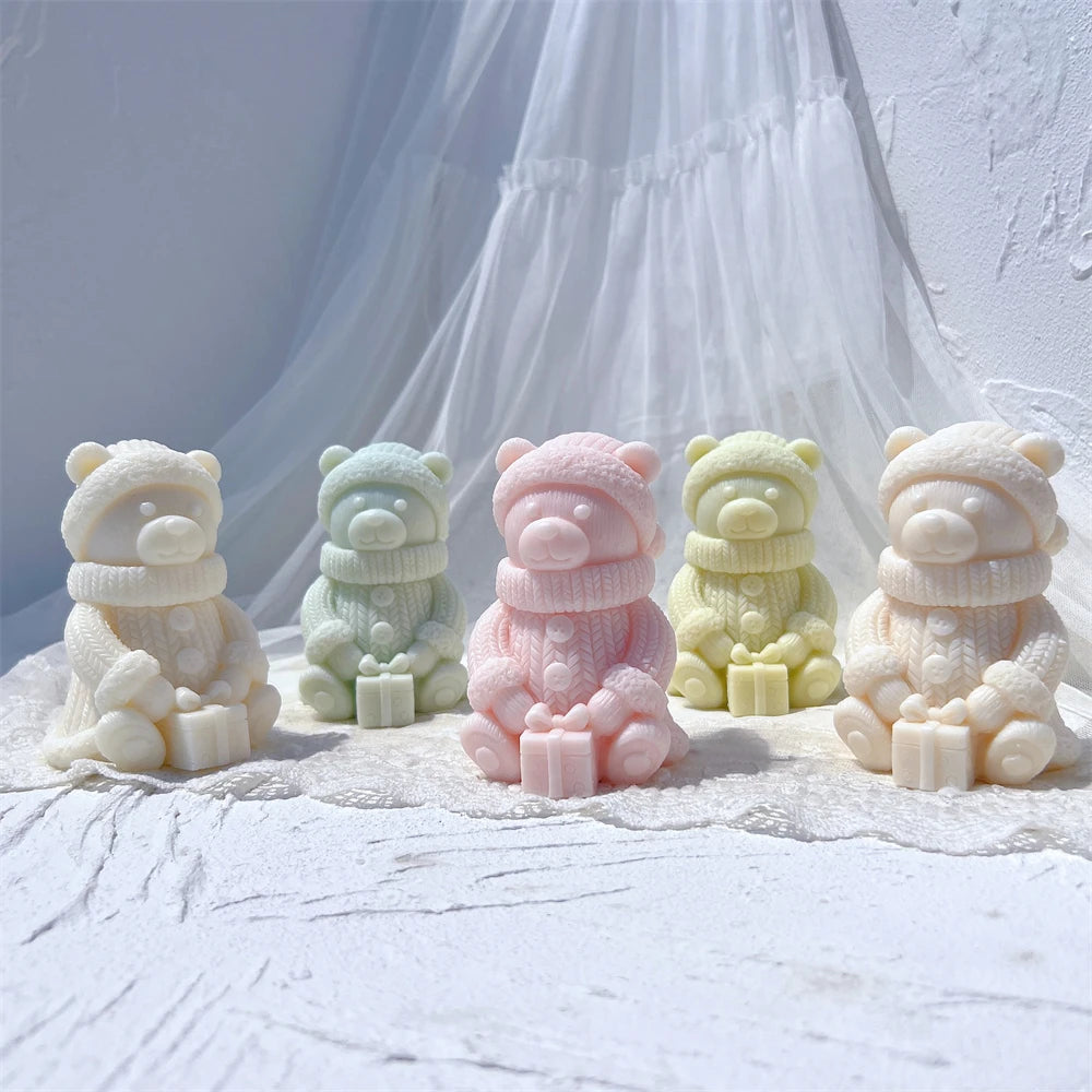 Cute Bear Scented Soy Wax Candle Mold