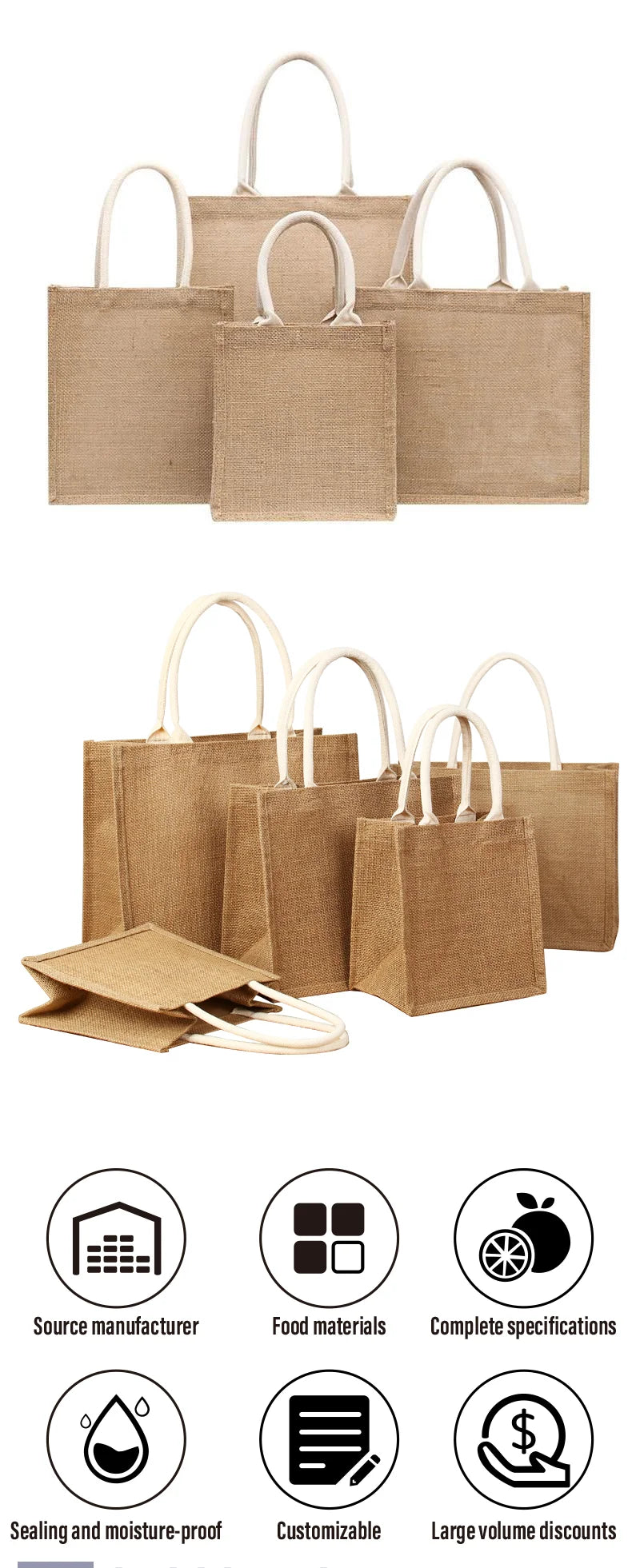 Linen handbag Eco-friendly Cotton and Linen canvas bag.