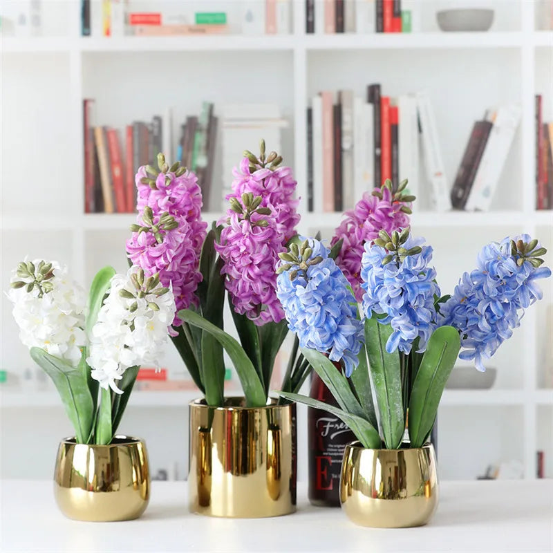 Hyacinth Single Branch With Leaf 3D Artificial Flower.