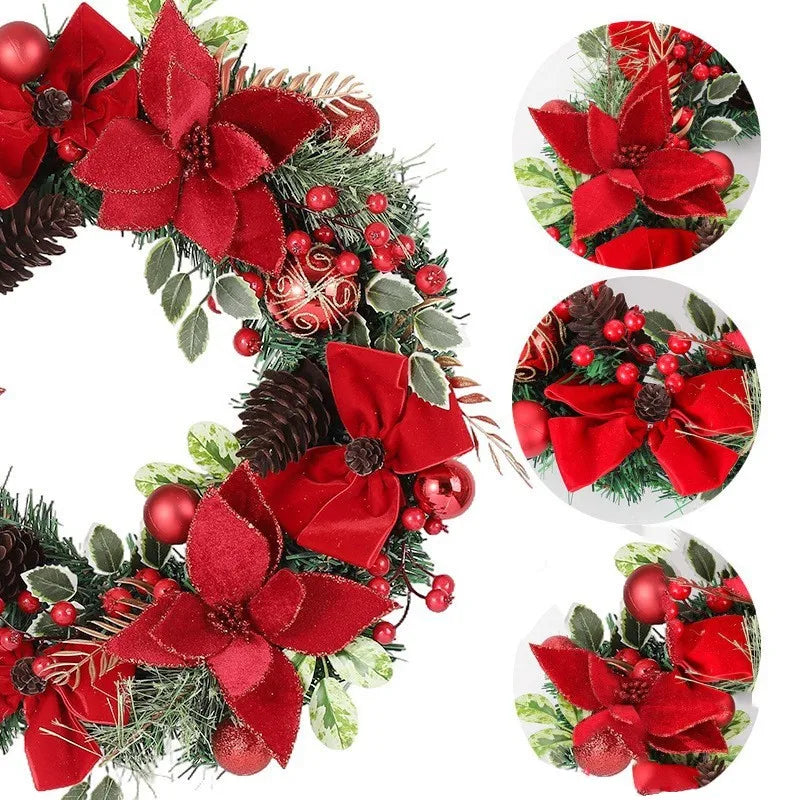 Christmas Wreath for Front Door Window Artificial Wreath Garland.