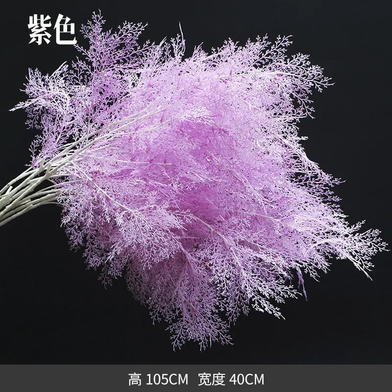 Fiore artificiale di pino, erba di brina, materiale per fiori da matrimonio, 105 cm