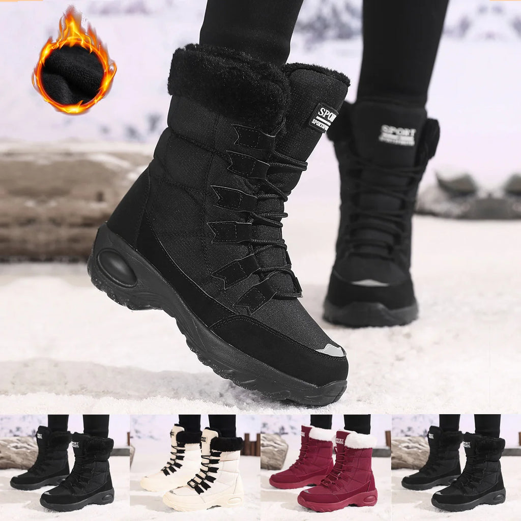 New Winter Women Boots High Quality Warm Snow Boots Lace-up