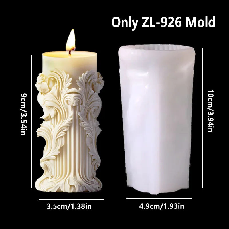Silicone Mold Flower Lavender Gypsum Cylindrical Candle Making