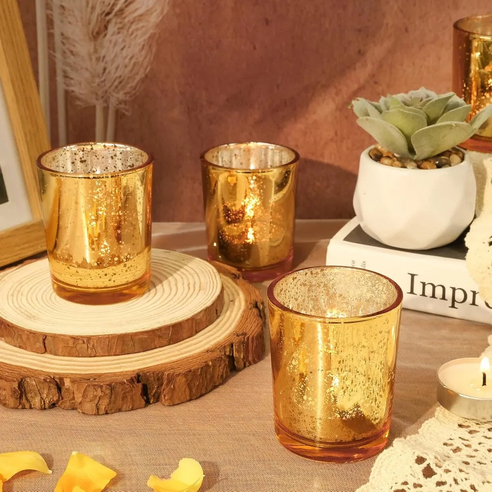 Portacandele tealight in vetro al mercurio