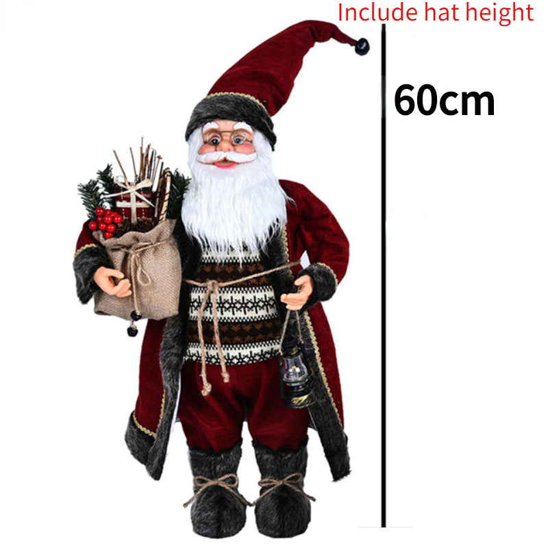 Grandi bambole di Babbo Natale decorative da 60 cm, Babbo Natale in piedi.