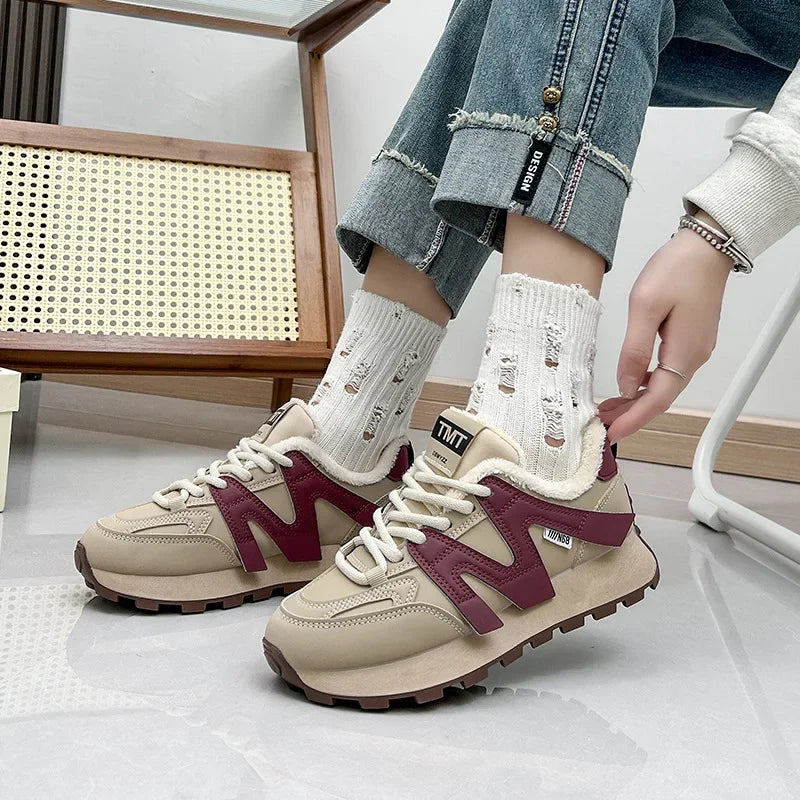 Fluffy Warm Shoes Women 2025 Winter Cotton Sneakers