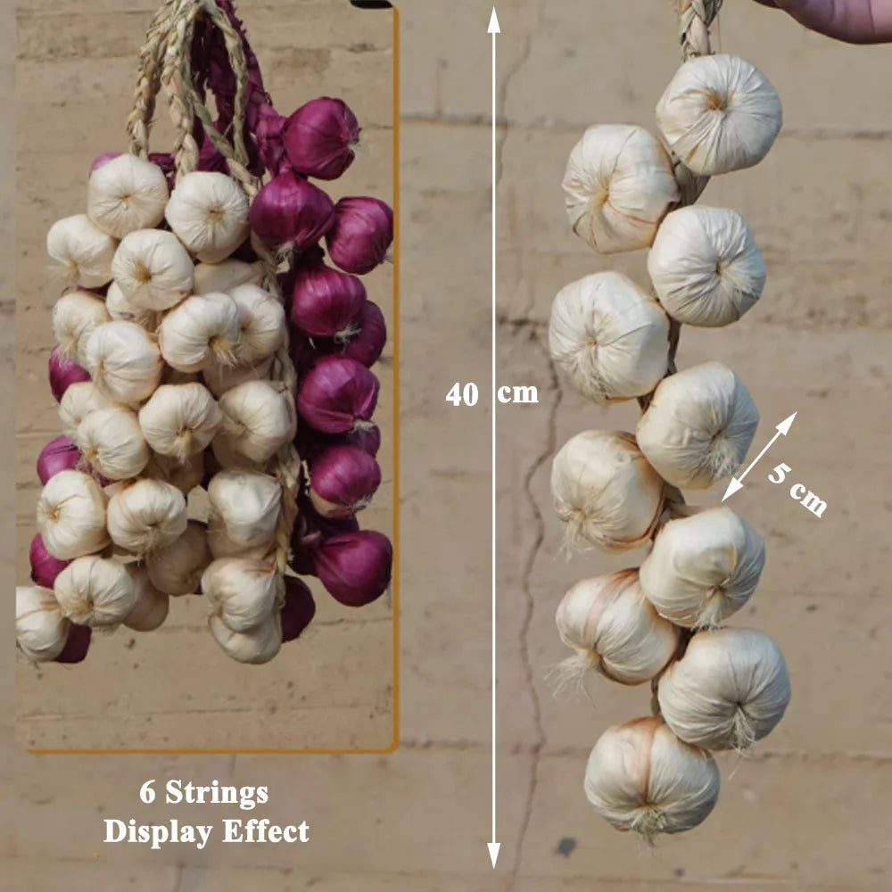 Künstliche Schnüre bilden verschiedene Gemüse- und Obstsorten nach.