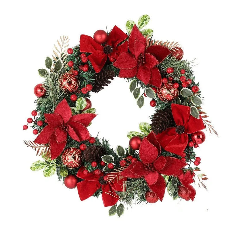 Christmas Wreath for Front Door Window Artificial Wreath Garland.