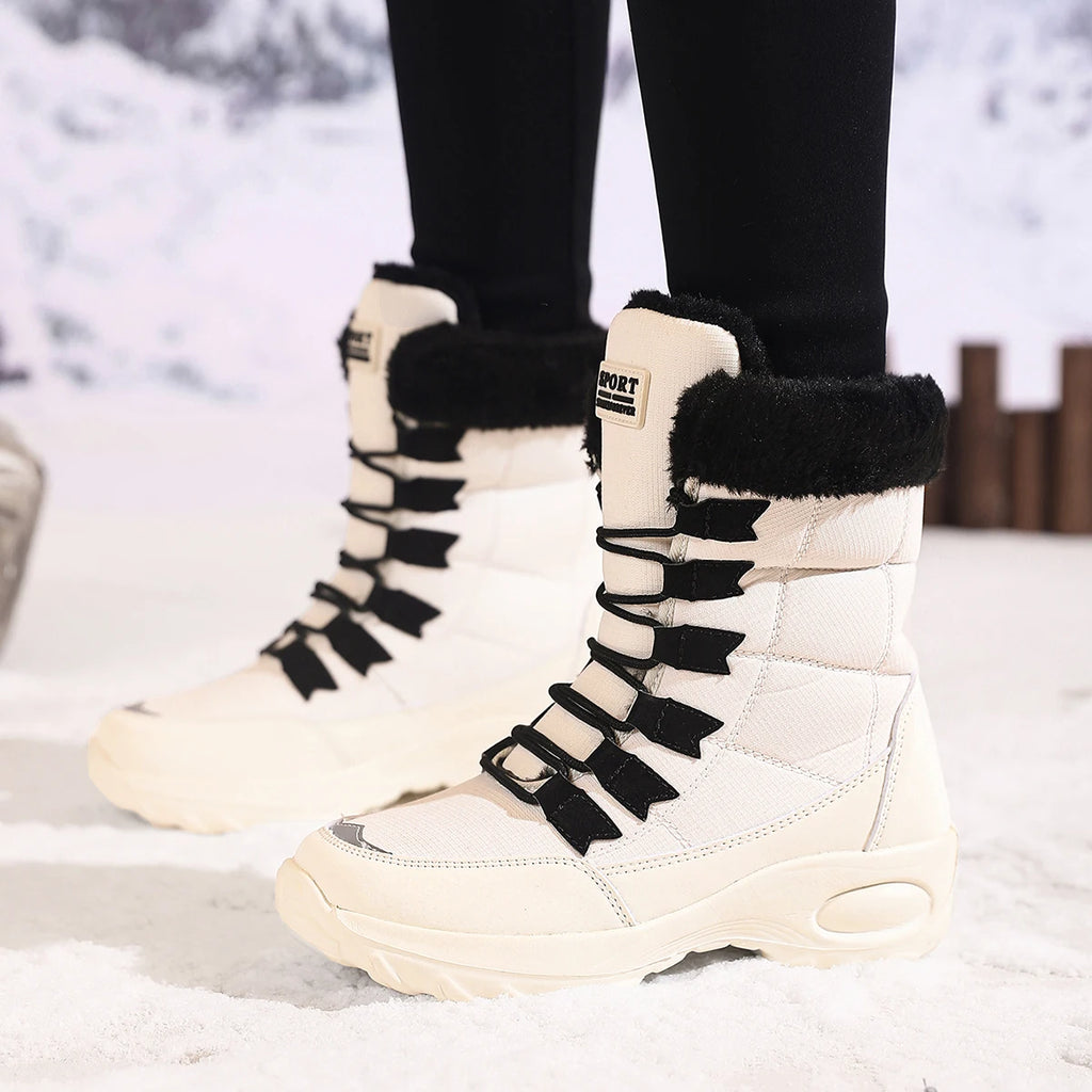 New Winter Women Boots High Quality Warm Snow Boots Lace-up