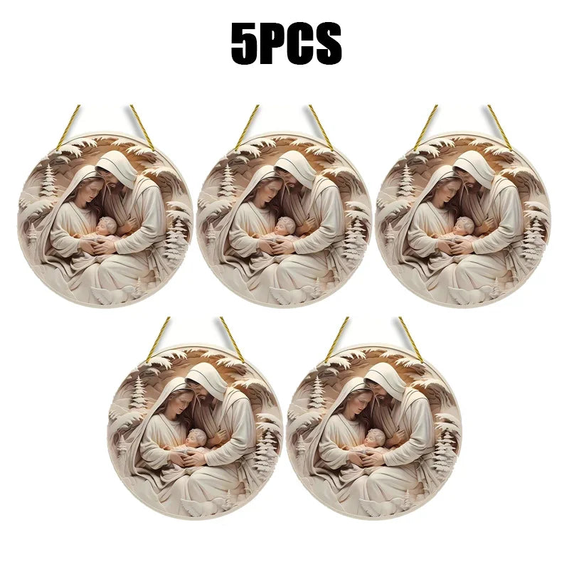Adorno navideño 3D de Cristo Jesús para el árbol de Navidad