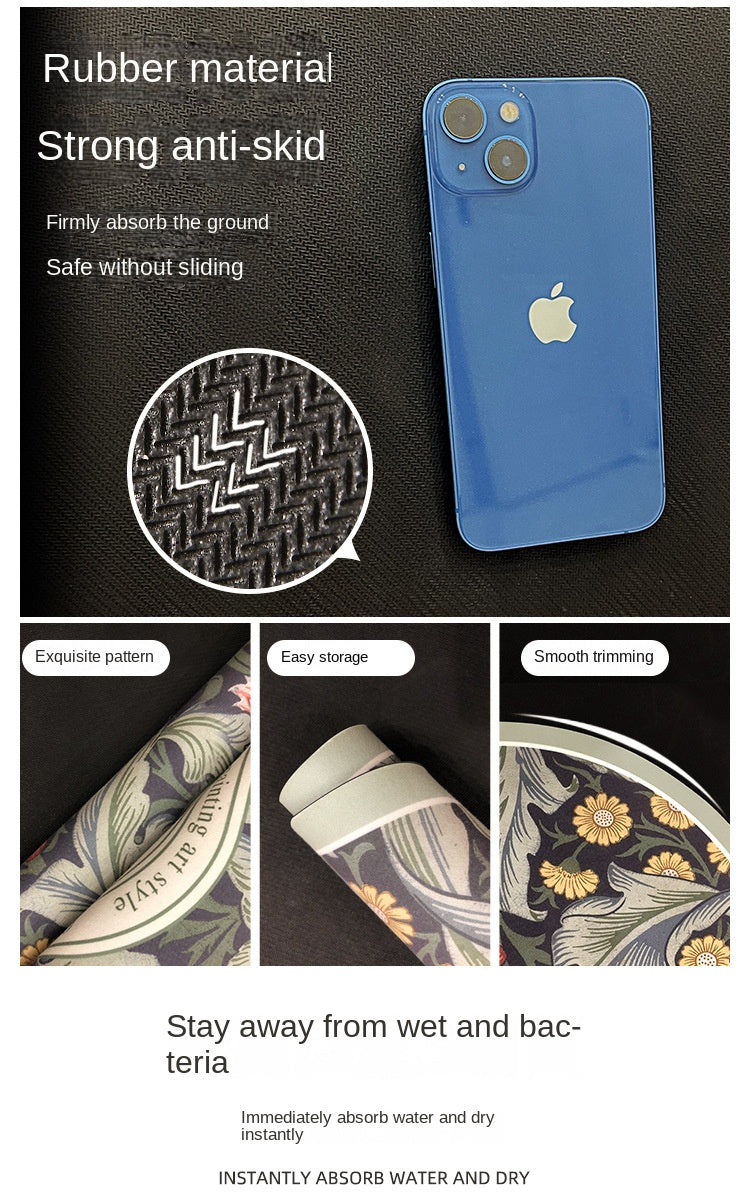 Tappetino per lavare e scolare i piatti Vintage Earth Kitchen, super assorbente