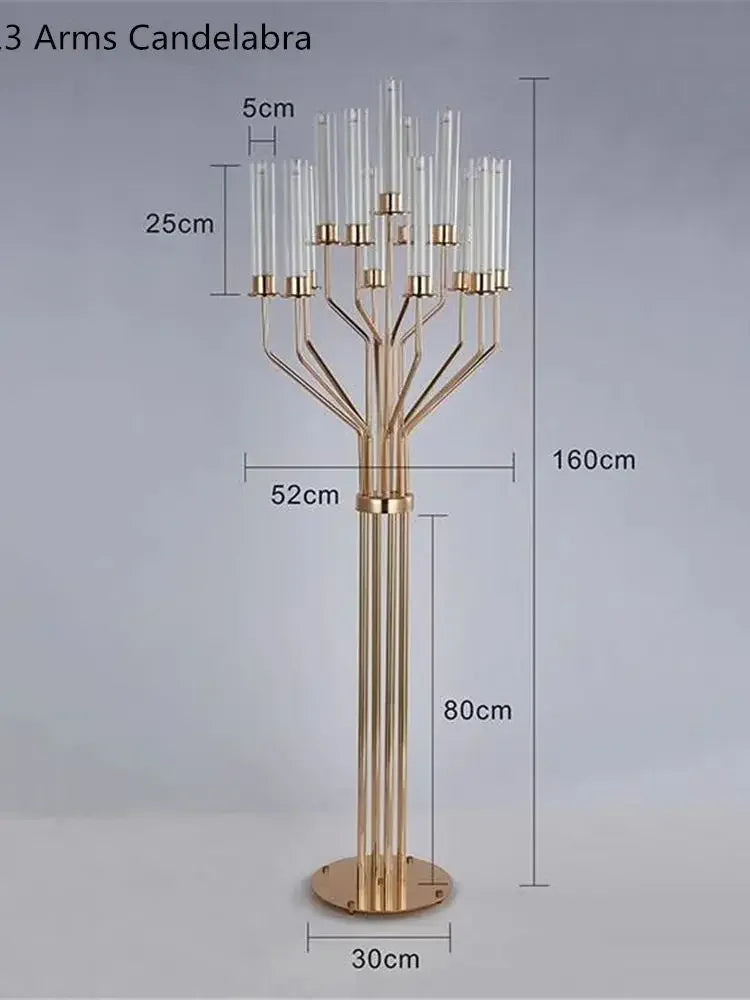 Luxury Acrylic Candelabra 160cm Height 13-Head Event Table Centerpiece.