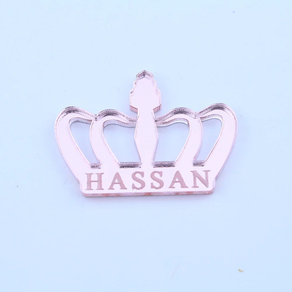 30pcs Personalized Mirror Acrylic Crown Baby