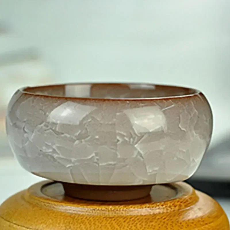 Handmade Ice Crack Ceramic Candlestick Bowl