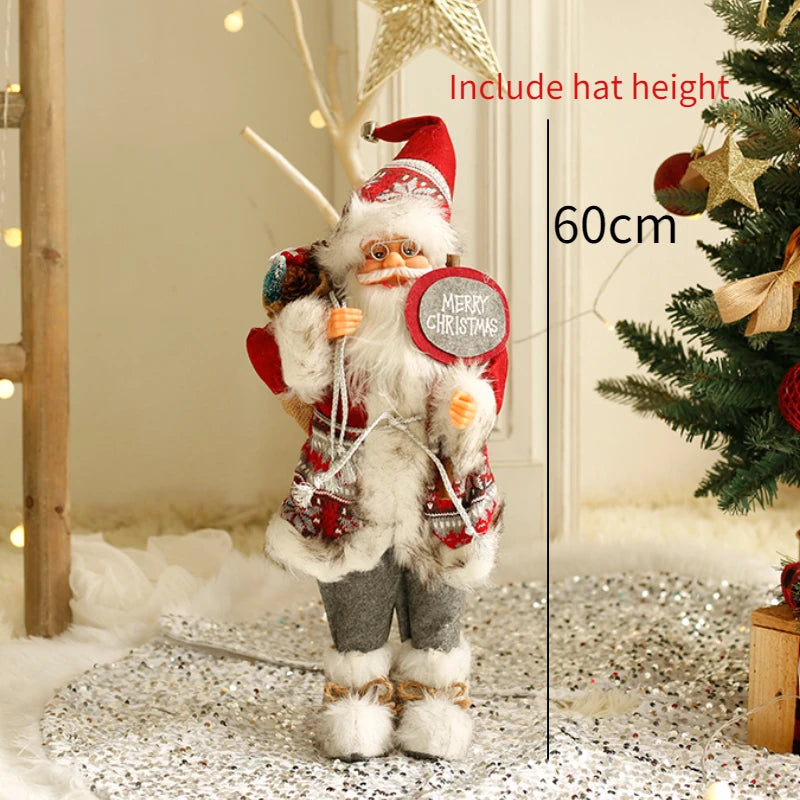 Grandi bambole di Babbo Natale decorative da 60 cm, Babbo Natale in piedi.