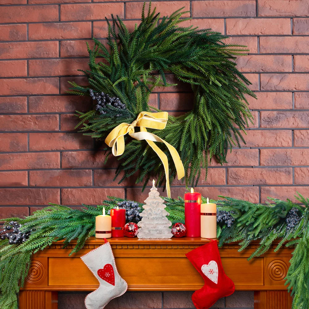 Christmas Red Berry Wreath for Front Door Outside Handmade.