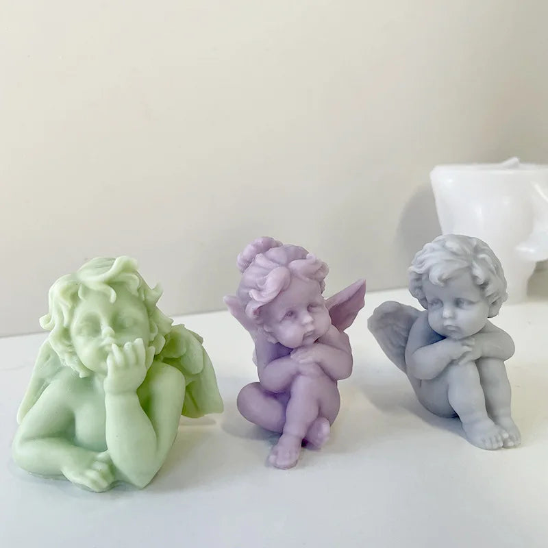 Lovely Angel Silicone Mold Aromatherapy Candle Plaster Making.