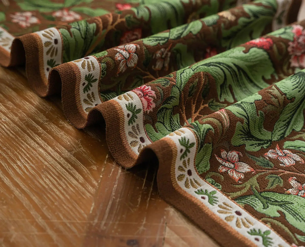 Plant Flower Table Runner with Tassels Jacquard Living Room