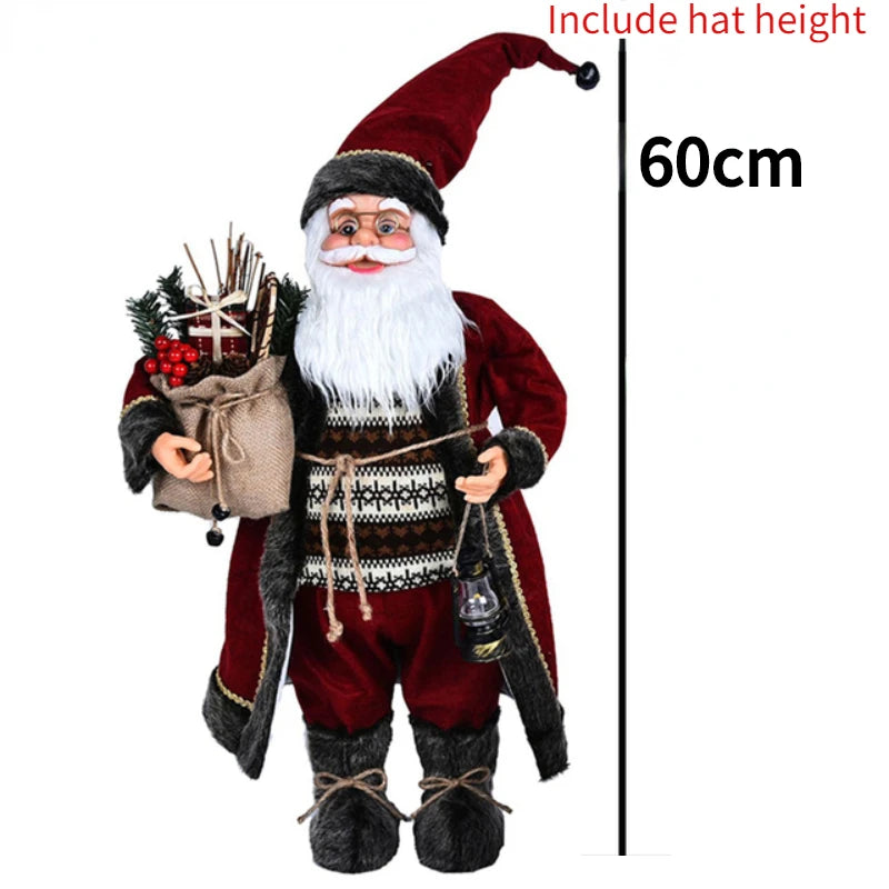 Grandi bambole di Babbo Natale decorative da 60 cm, Babbo Natale in piedi.