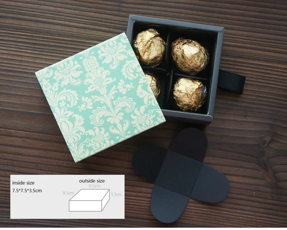 Elegant Blue Yellow Flower Pattern 3 Size 10 Set Gifts Packing