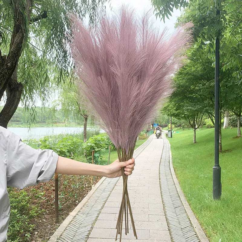Artificial Pampas Grass Dried Reed Flowers 5pcs 100cm