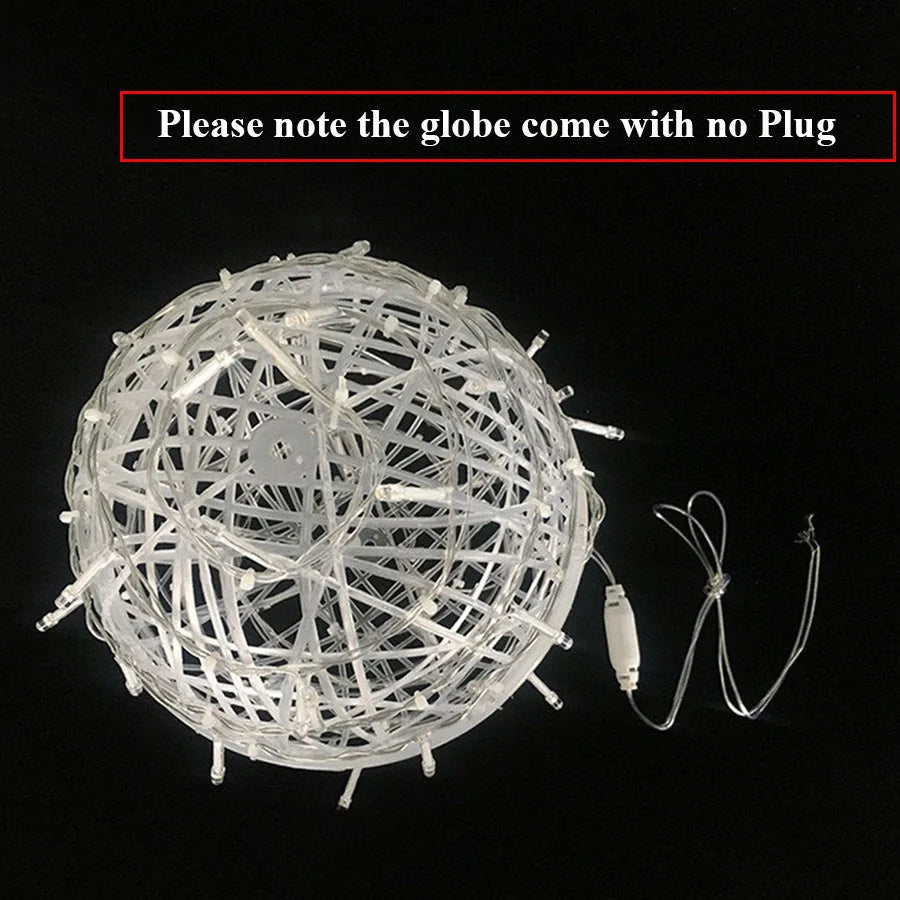 Cadena de luces navideñas LED de bolas de ratán para exterior, 20 cm y 30 cm.