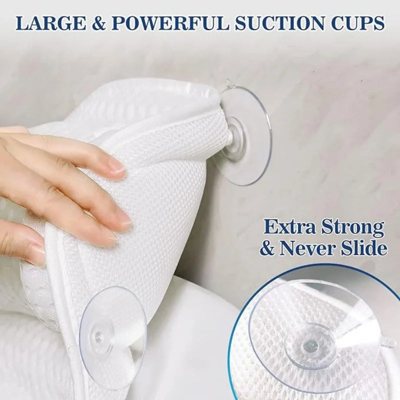 Pillow Neck Back Support Headrest Bathroom Non-Slip Cushion
