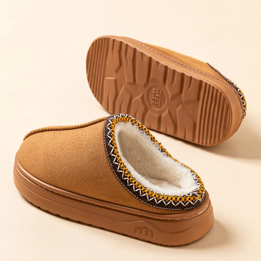 Winter Women's Slipper Fashion Fuzzy Fur Anti-slip Soft Sole Leisure