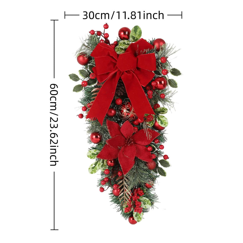 Christmas Wreath for Front Door Window Artificial Wreath Garland.