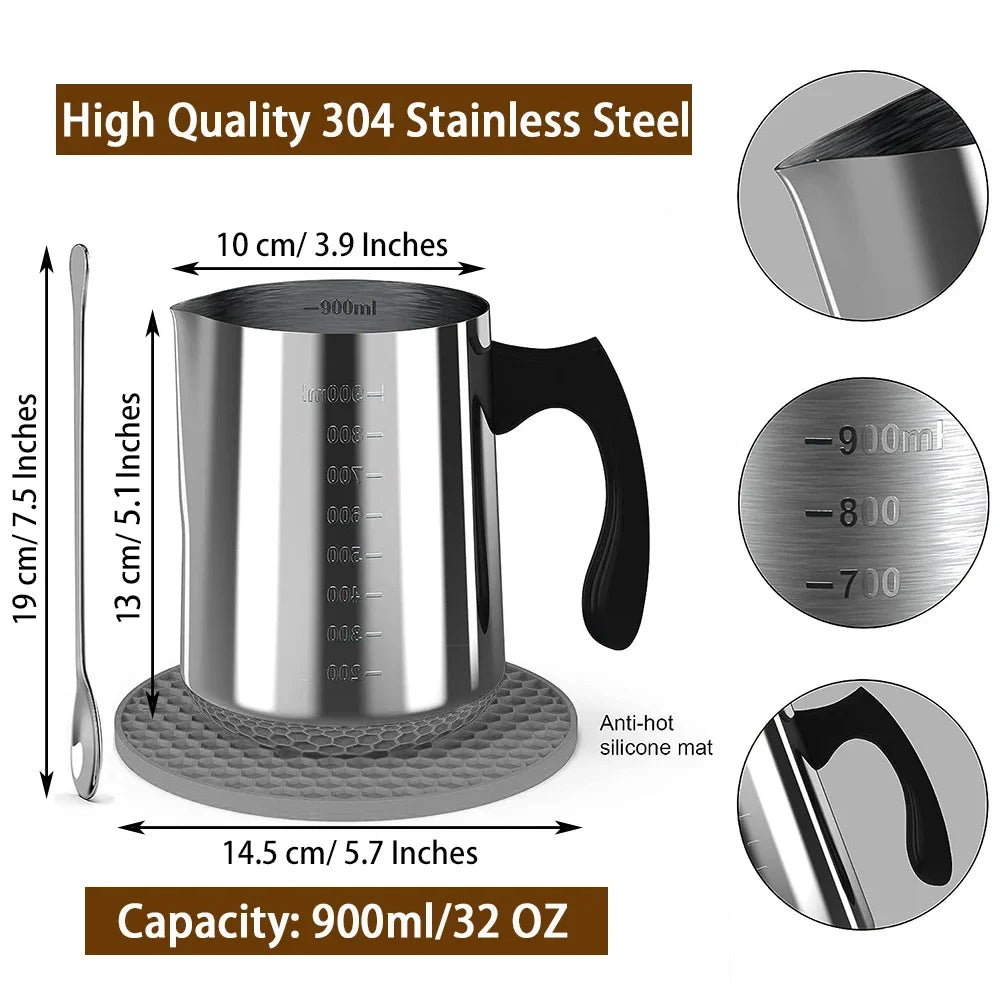 Kit per la fabbricazione di candele con fornello elettronico da 500 W, set di strumenti per principianti con crogiolo