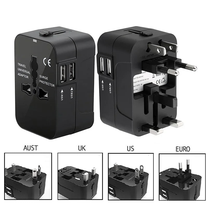 Universal Travel Adapter EU UK US AU AC Power Charger Adapter Outlet Converter