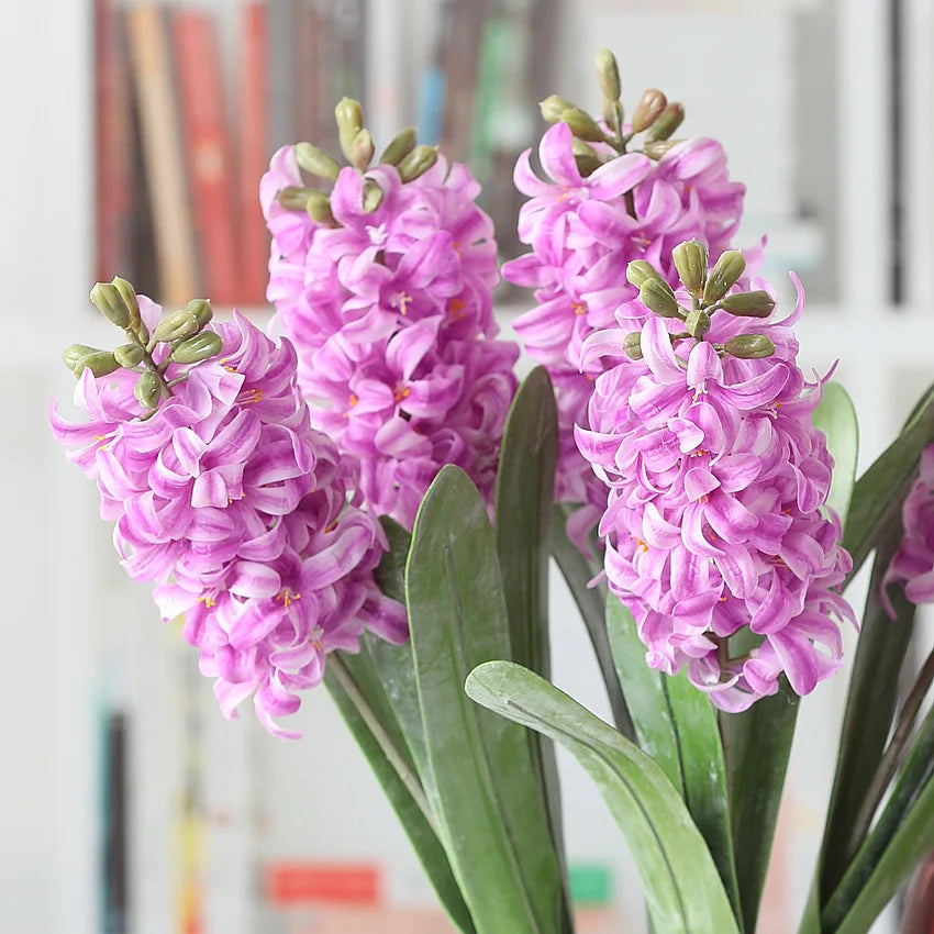 Hyacinth Single Branch With Leaf 3D Artificial Flower.