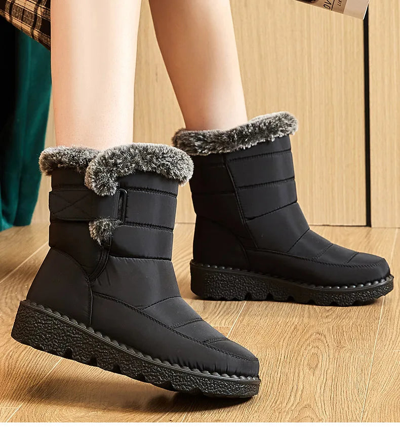 Woman Winter Boots Ankle Low Heels Botas Mujer Waterproof Snow Boots