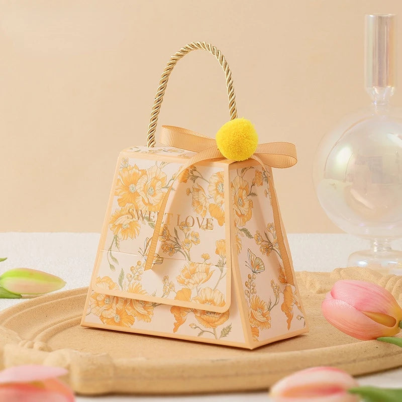 Sacchetto regalo di nozze con fiori in cartone, 10 pezzi