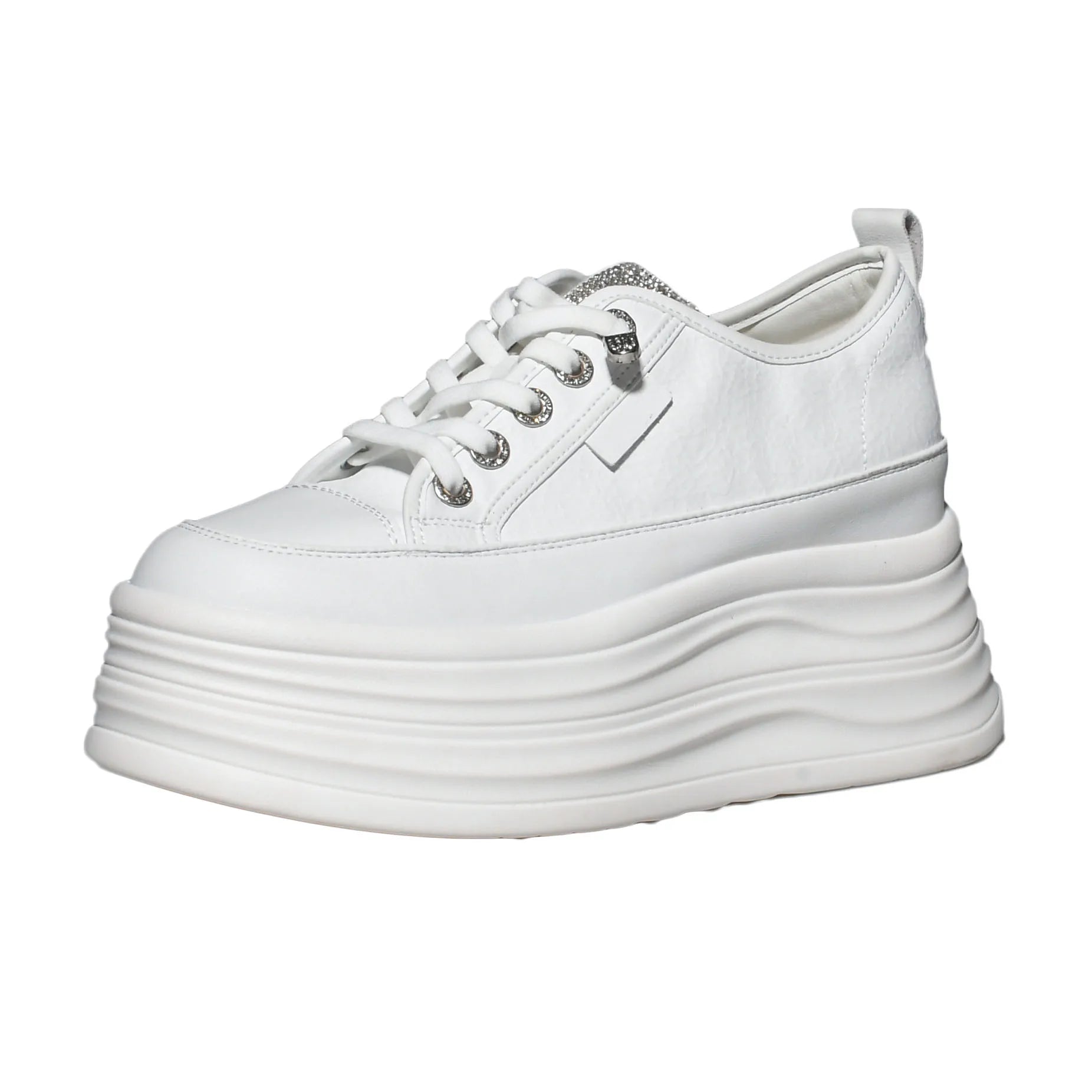 Sneakers con plateau Fujin da donna in vera pelle