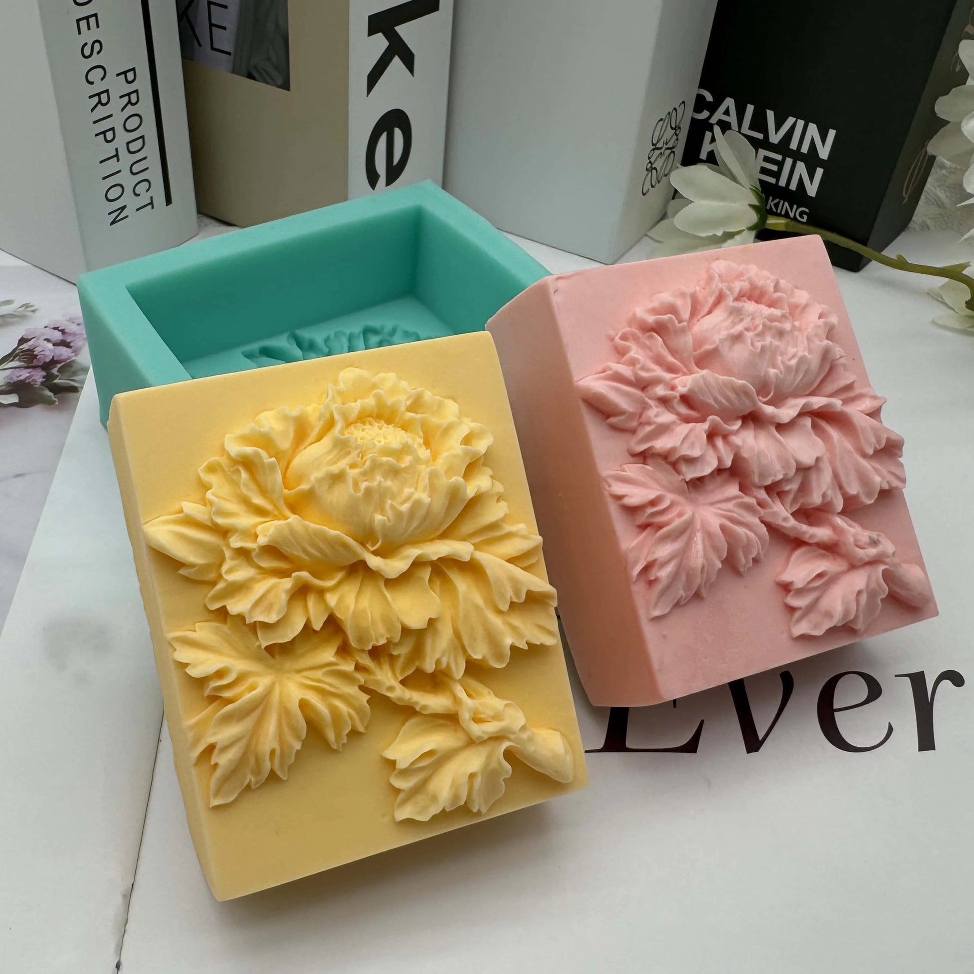 Elegant Sunflower Soap Mold 3D Rectangler