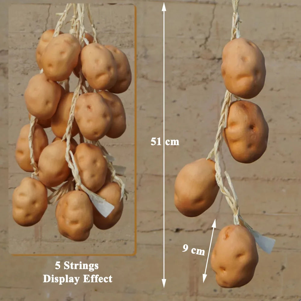 Künstliche Schnüre bilden verschiedene Gemüse- und Obstsorten nach.