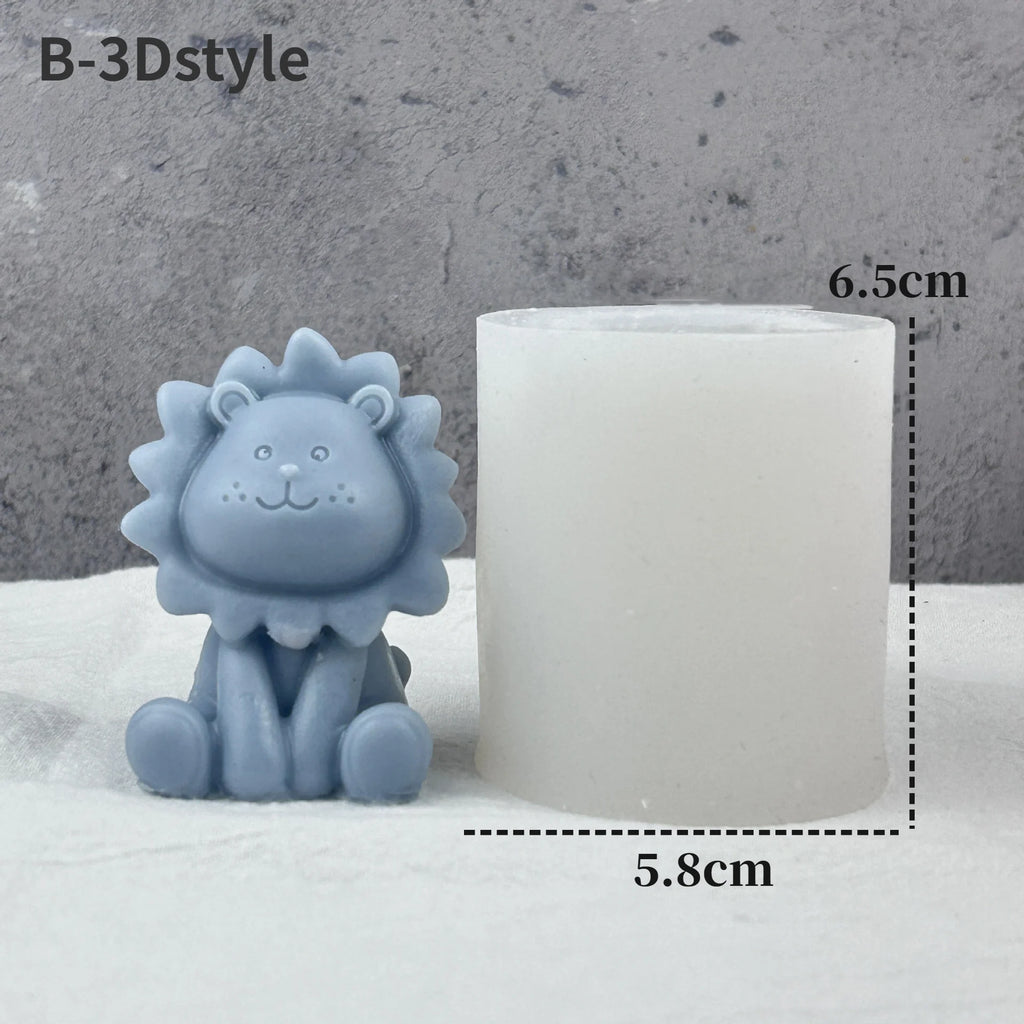 Lion Silicone Candle Mold Size: 7.2*6*3