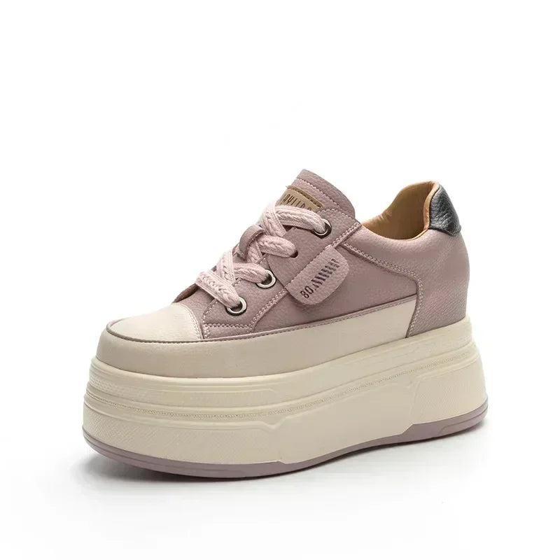 Sneakers con plateau Fujin da donna in vera pelle