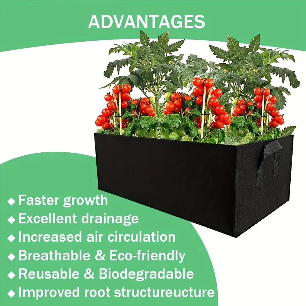 Multi sized garden planting bag with handle outdoor flower pots.