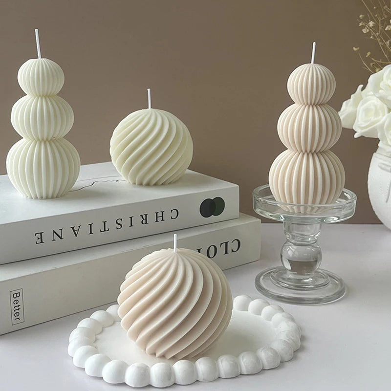 Creative geometric wave ball scented candle fragrance.