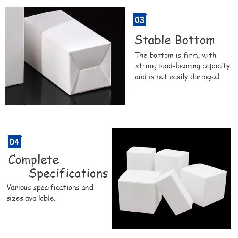 White Cardboard Packaging Box Multi Size 50pcs.