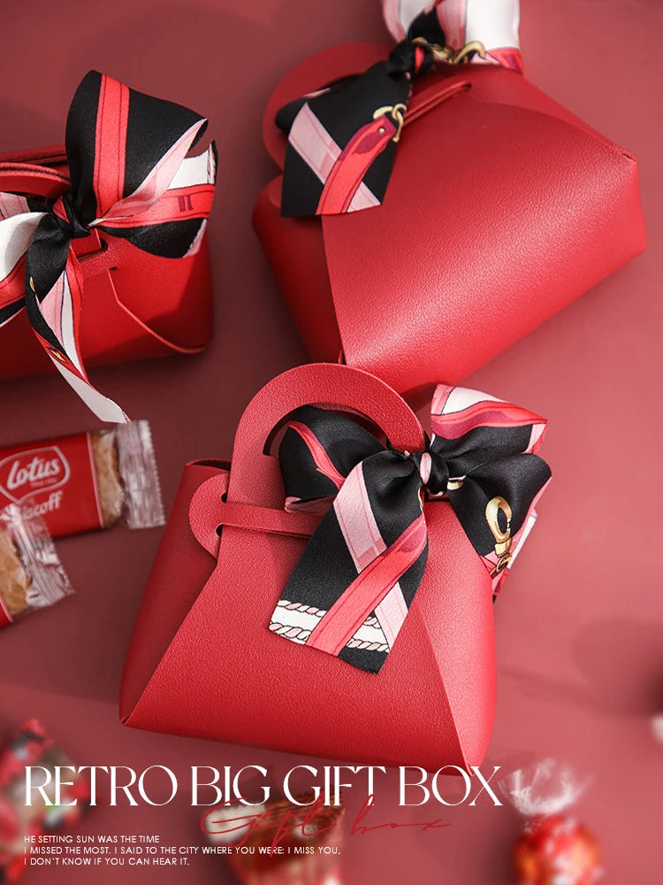 Mini bolso de mano de cuero con lazo (5 unidades)