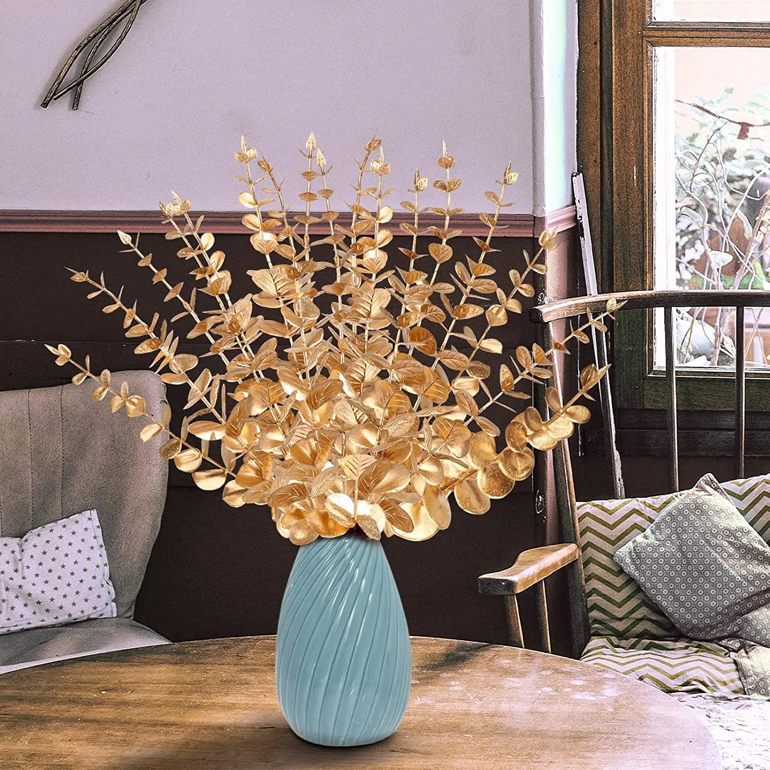 Pianta finta di eucalipto artificiale Silver Dollar Greenery.