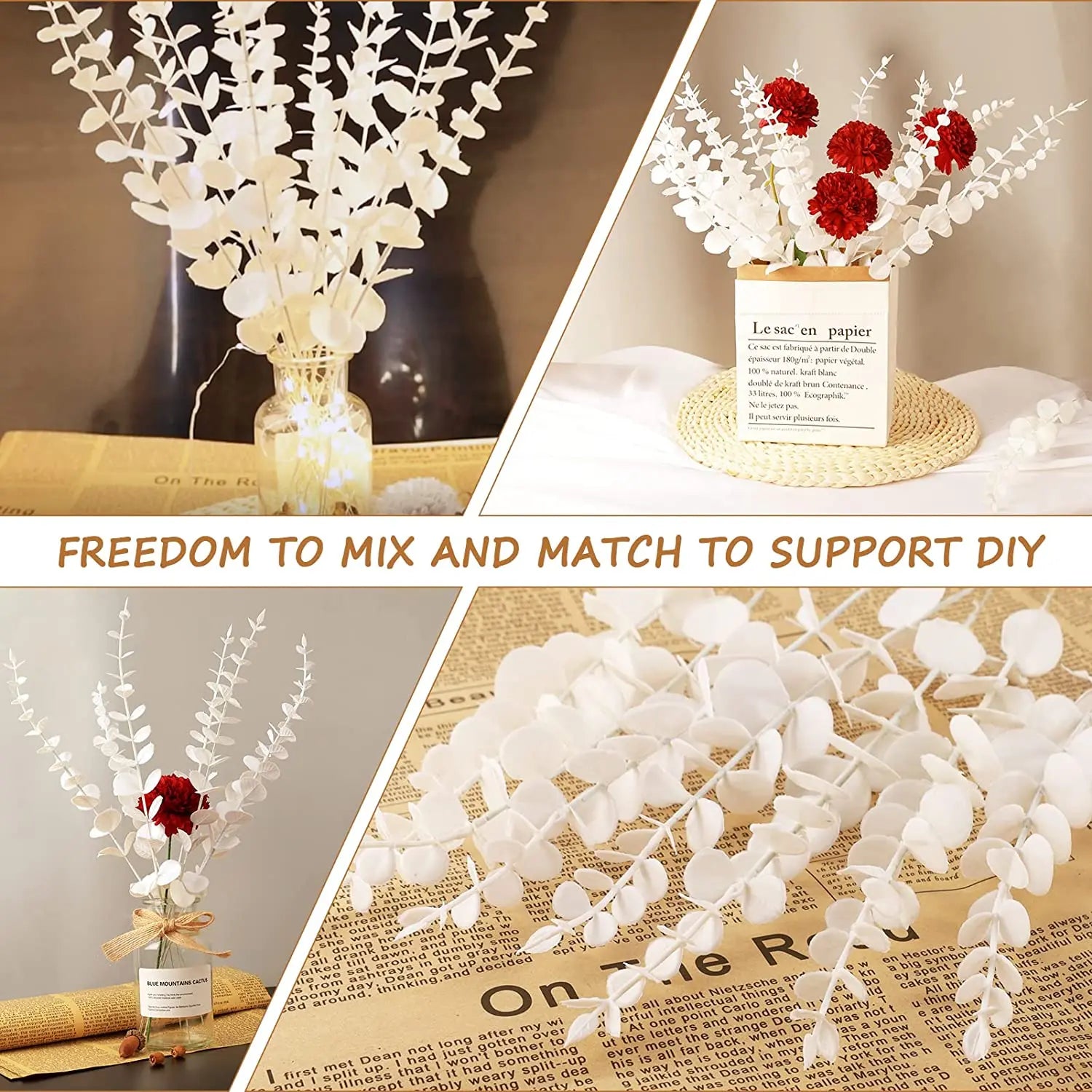 Pianta finta di eucalipto artificiale Silver Dollar Greenery.