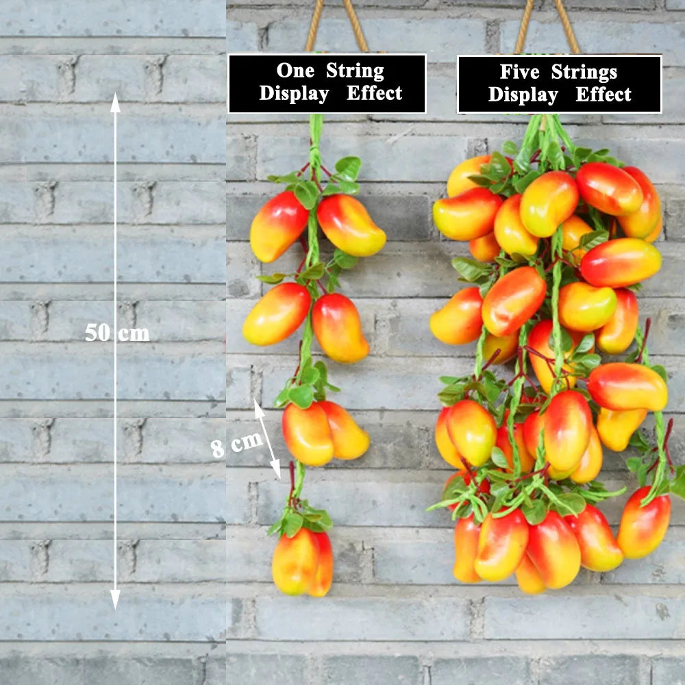 Künstliche Schnüre bilden verschiedene Gemüse- und Obstsorten nach.
