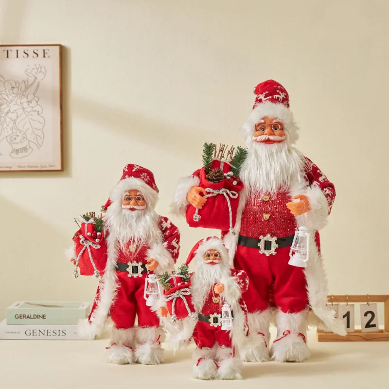 Grandi bambole di Babbo Natale decorative da 60 cm, Babbo Natale in piedi.