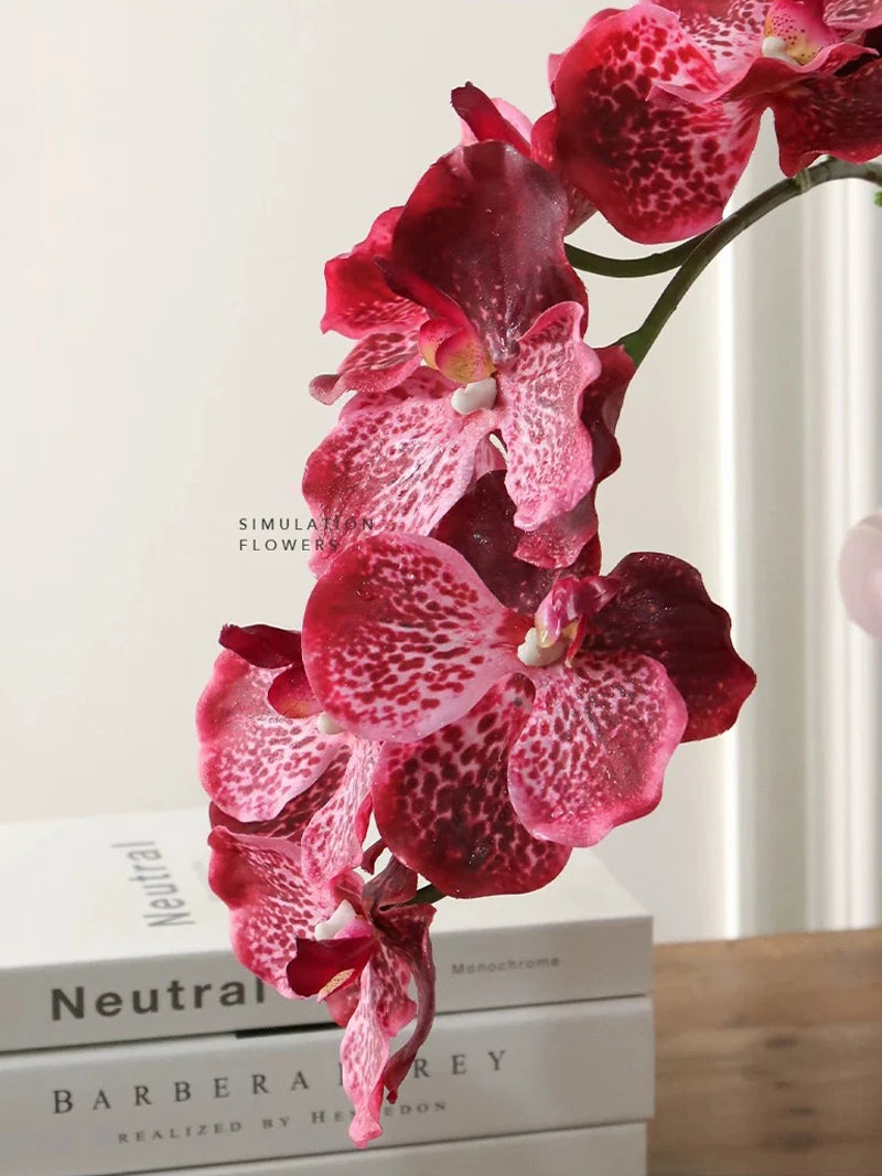 Artificial Vanda Orchid Stem Deep Pink Orchid.